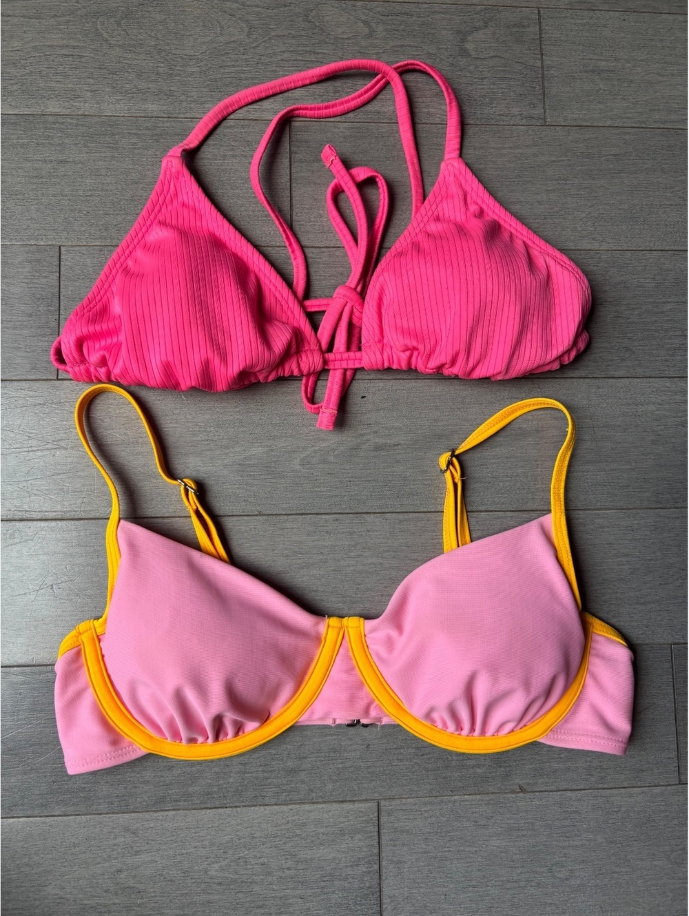 Lot of 2 junior girls wild fable pink halter bikini bathing suit top summer XS
